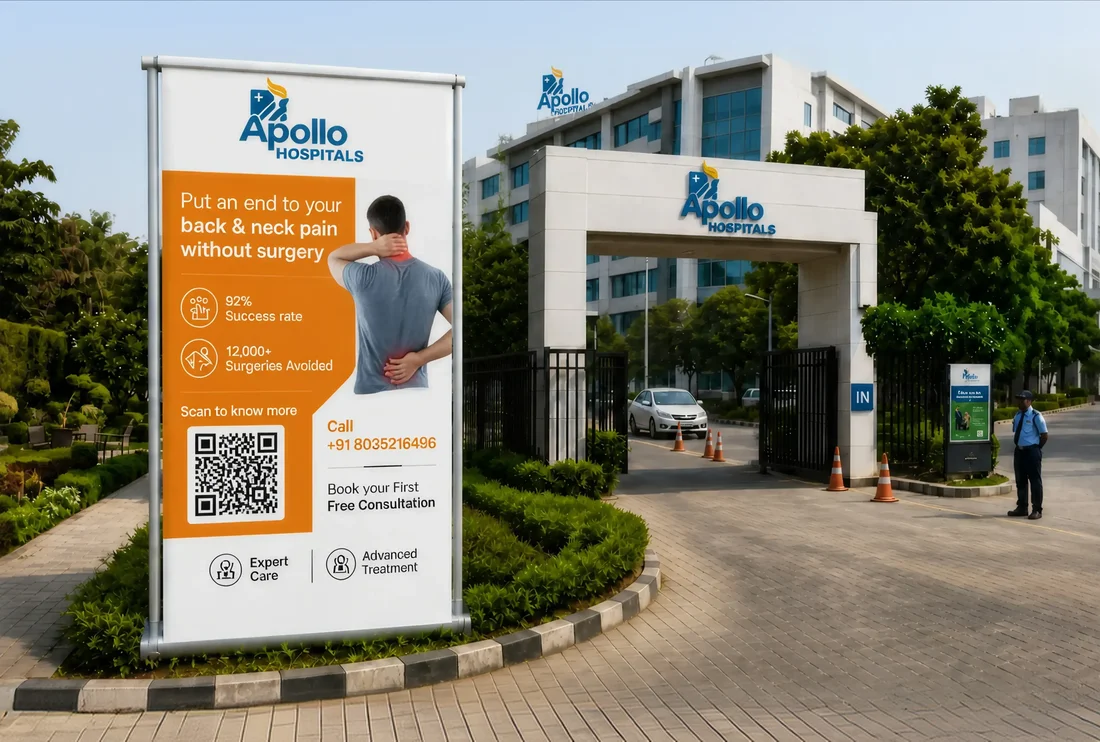 Apollo Hospitals campaign using Scanova’s Dynamic QR Codes.