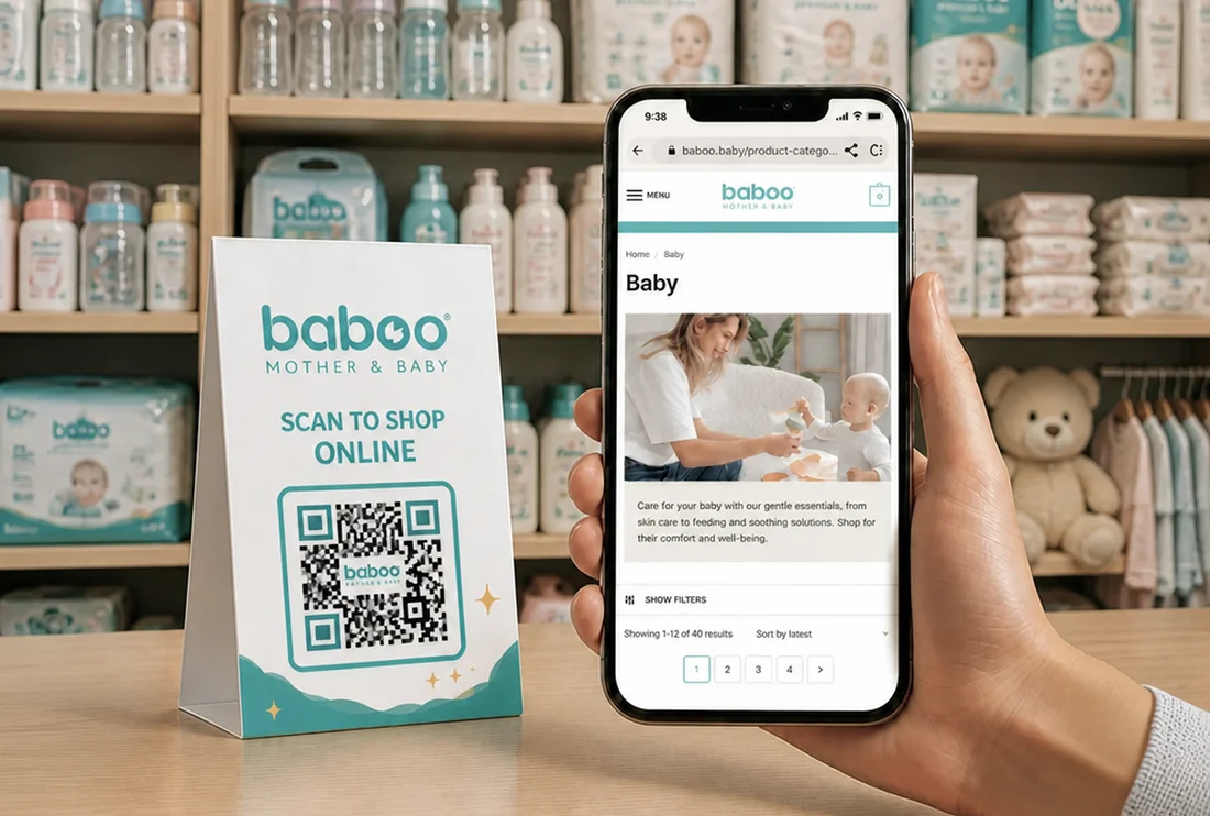 Baboo product packaging with a Scanova Dynamic QR Code.