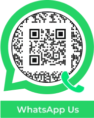Ejemplo de una llamativa plantilla de marco de Código QR de WhatsApp generada por la función de marco de Código QR de Scanova.