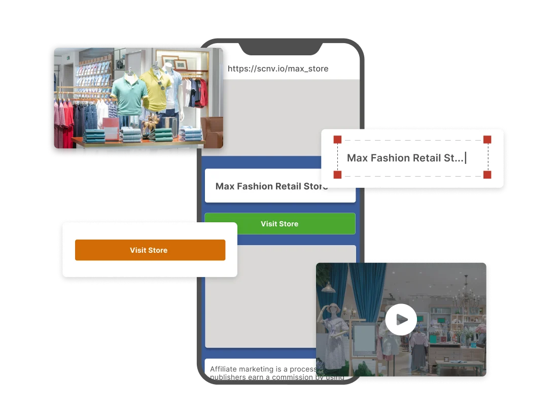 Scanova Dynamic QR Code on retail signage updating Max Fashion store landing page destination without reprinting