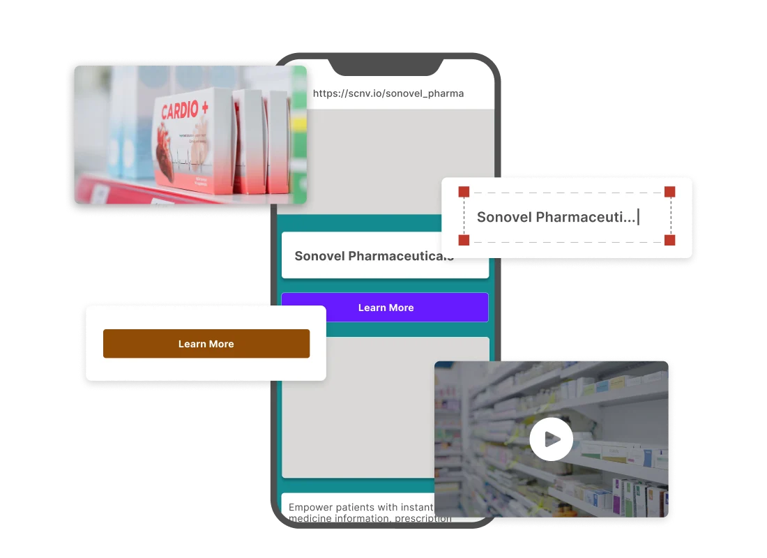 Scanova Dynamic QR Code on medicine pack updating QR Code content across multiple landing pages without any reprinting