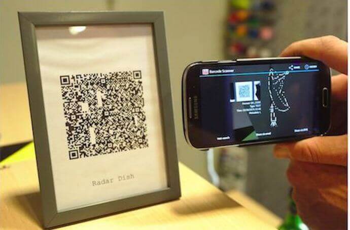 Escanee Código QR a través un móvil inteligente