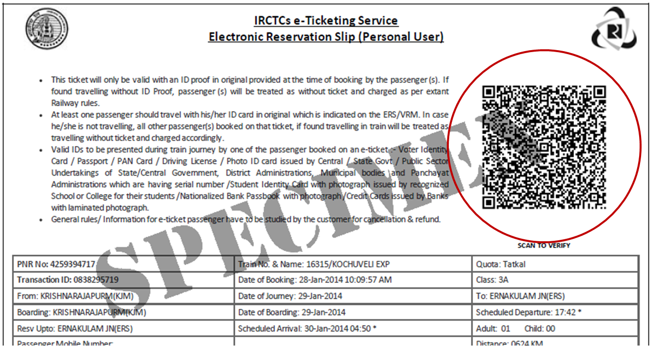 IRCTC QR Code