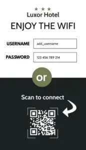 QR Code to access WiFi network in a hotel