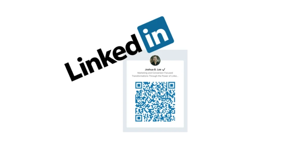 A LinkedIn virtual business card with a QR Code on it.