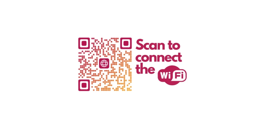 A wifi QR Code with the text "Scan to connect the wifi".