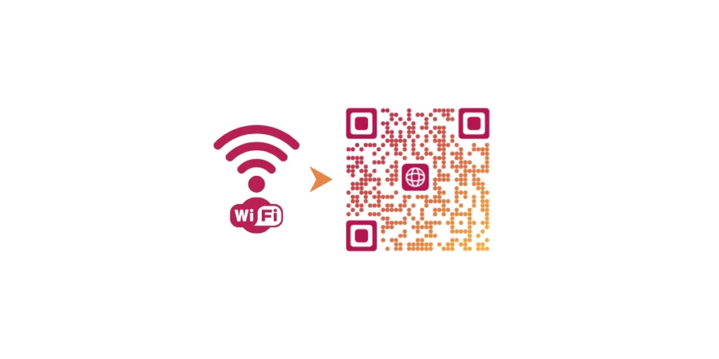 A QR Code with a wifi logo in the middle.
