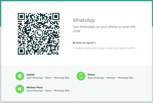 whatsapp web qr code home screen