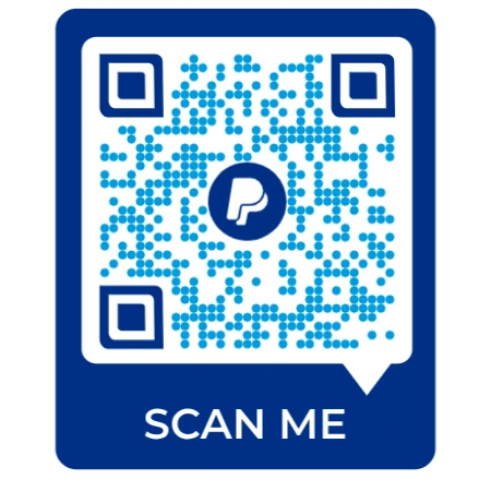 Example of customized PayPal QR Code with 'Scan Me' CTA.