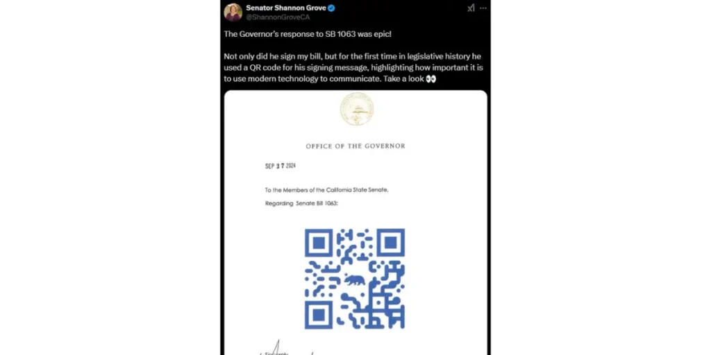 Screenshot of Gov. Gavin Newsom's twitter post.