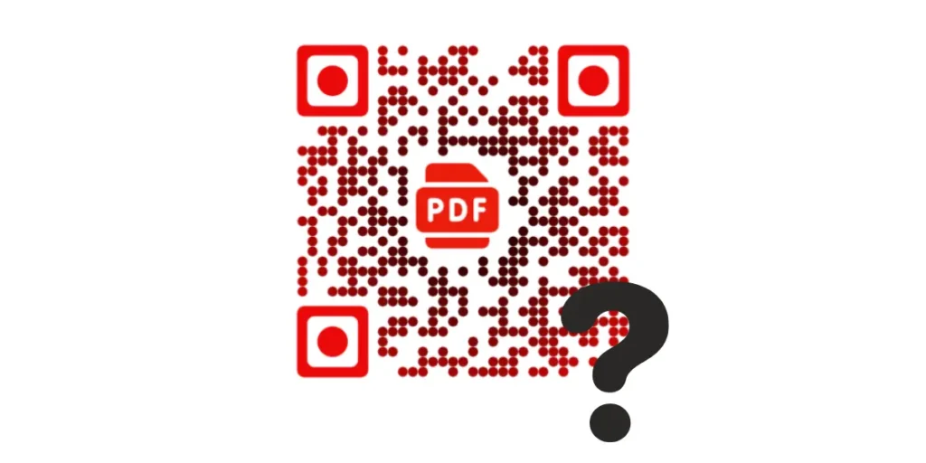 A PDF QR Code with huge question mark.