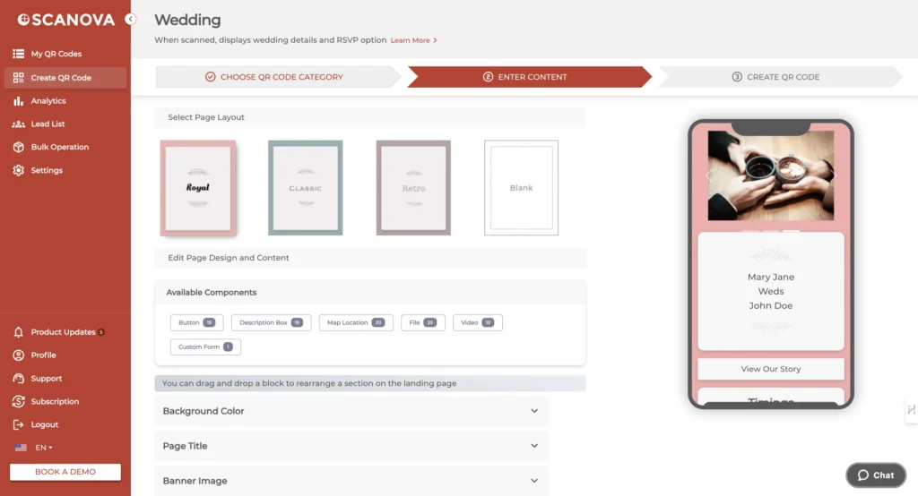 Scanova's Wedding QR Code