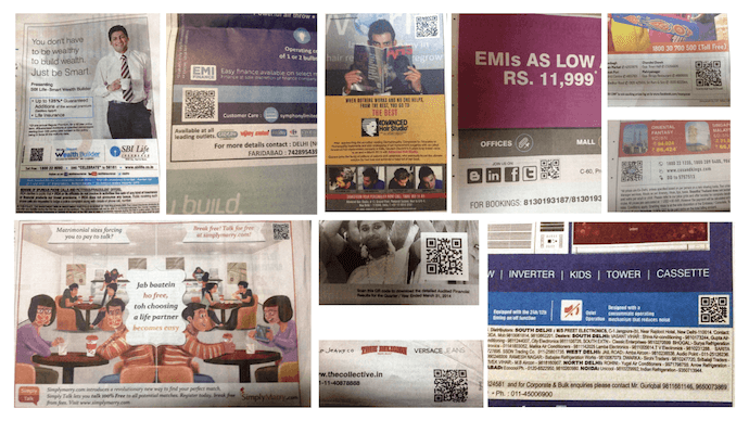 qr codes in india news ads