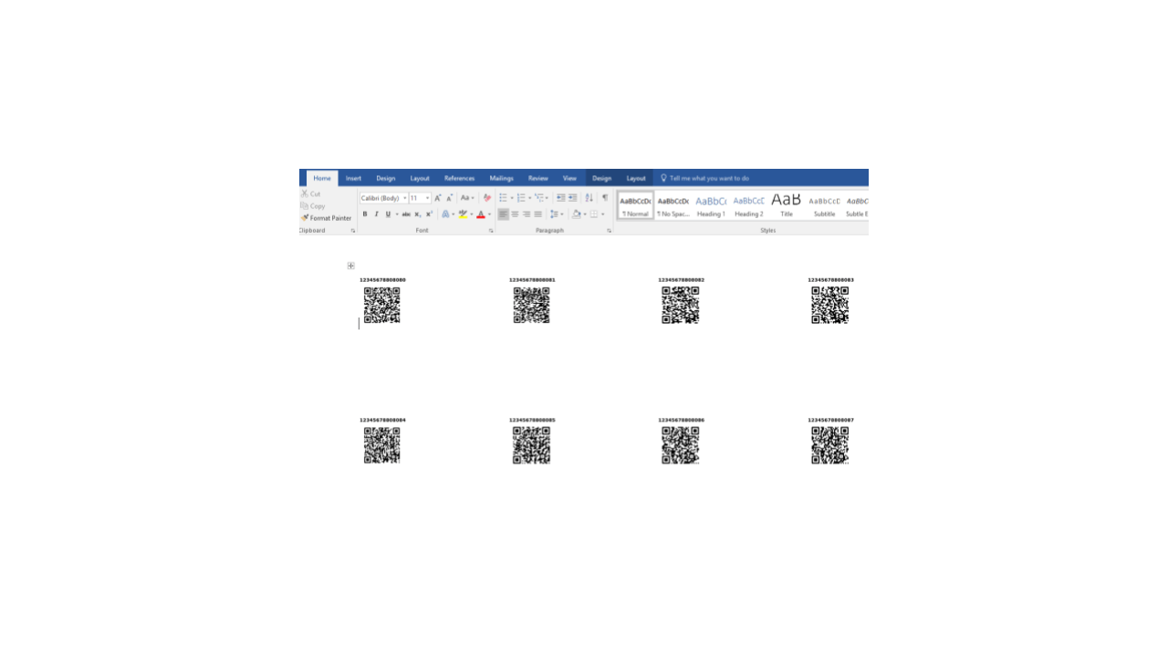 How to make QR Code Labels in MS Word Document on a Windows PC