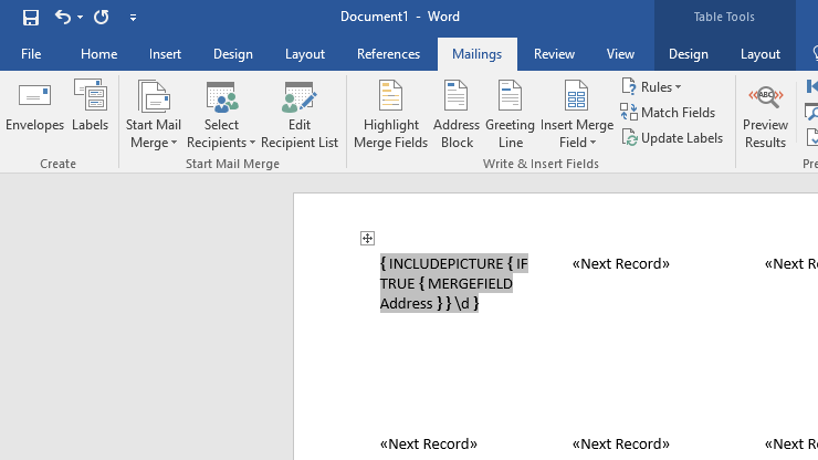 Steps to create QR Code labels through Mail Merge