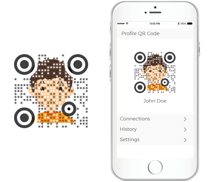 sample qr code with background design generated using Scanova QR Code SDK