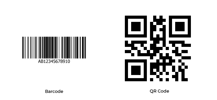 Comparison of a barcode with a QR Code