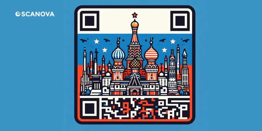 QR Codes in Russia vector image