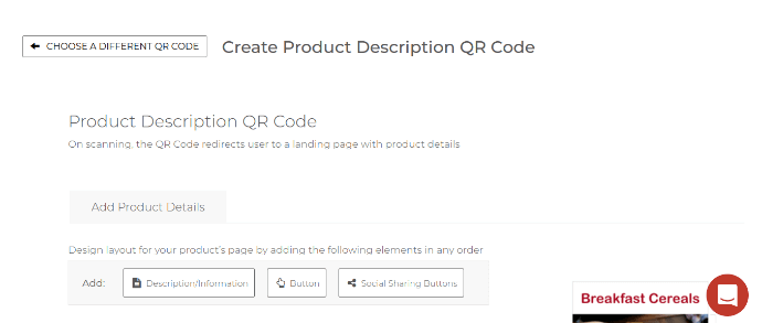 product qr code webpage