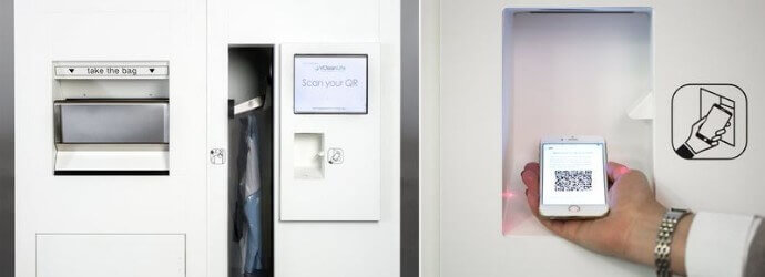 vclean vending machine: scanning the QR Code