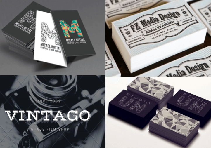 visiting card design: unique typography