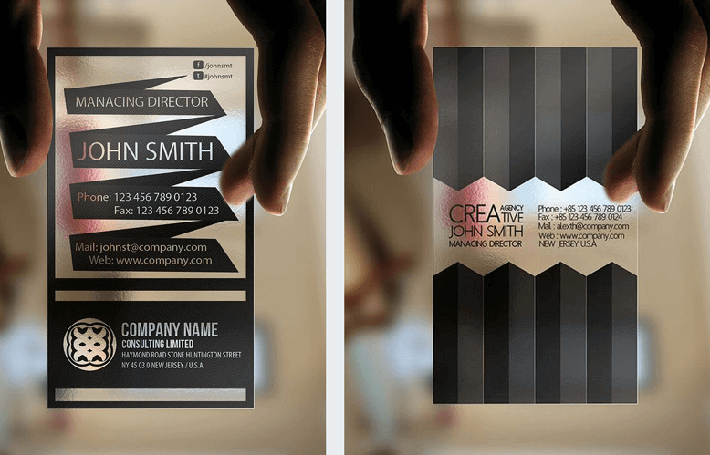 visiting card design: transparent design