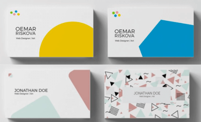 visiting card design: minimalist design