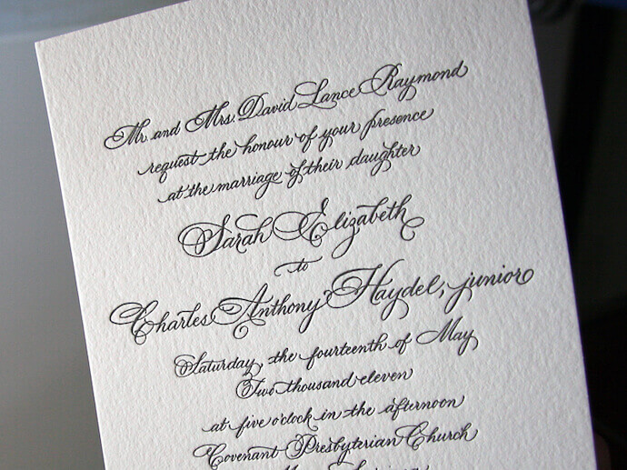 create wedding invitations: card font