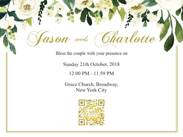 wedding card design: wedding QR Code