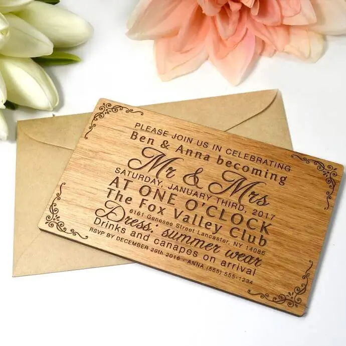 wooden invitations