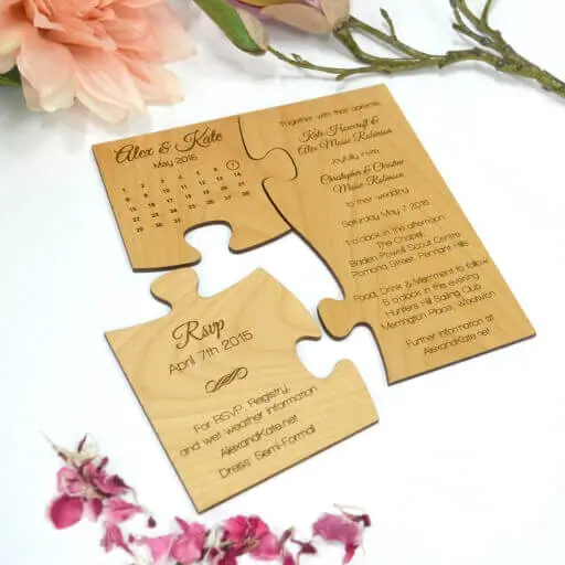 wedding card design: jigsaw pzzle