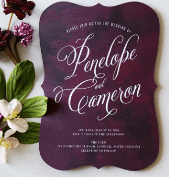 wedding card design: bold colors