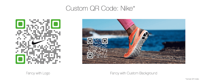 custom QR Code design feature: Nike