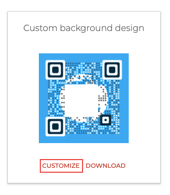 design whatsapp group qr code: customize option for custom background option