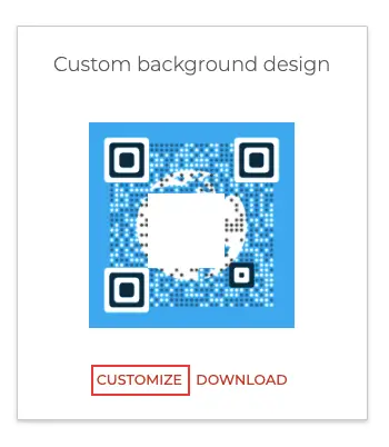 design whatsapp group qr code: customize option for custom background option