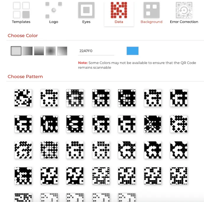 data tab