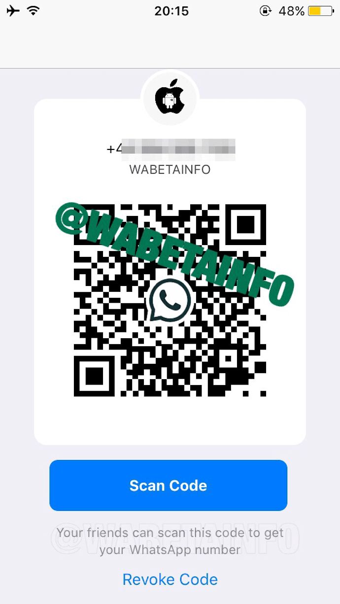 WhatsApp Qr Code for saving contacts