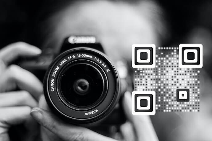 QR Code near a photographer