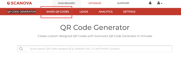 Dynamic Vcard QR Code: Saved QR Codes