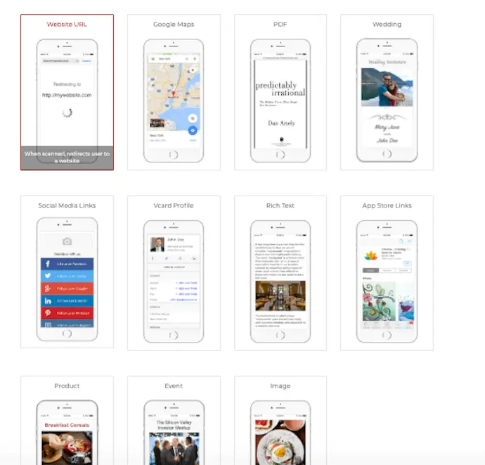 QR code categories
