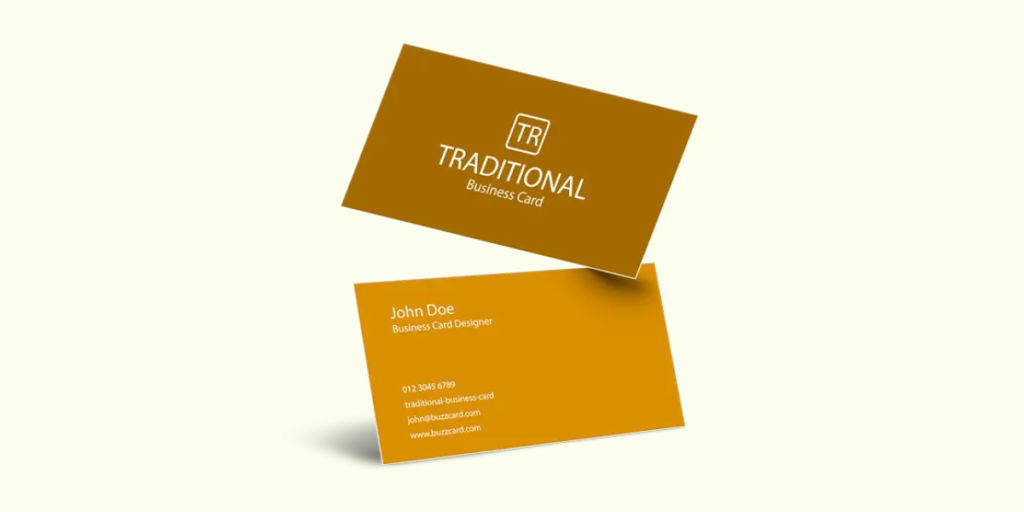 An image showing a traditional business card.