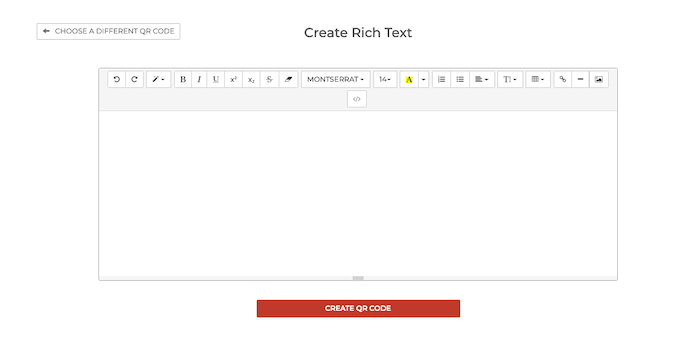 Rich text QR Code editor