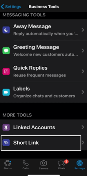 Whatsapp Business shortlink