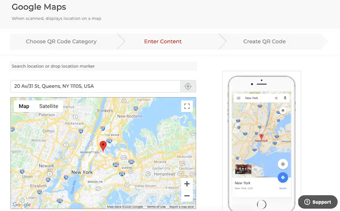 Set Google Maps locations on Google Maps QR Code