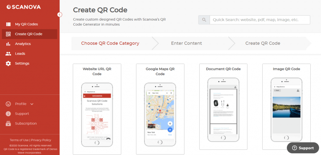 Selecting Restaurant Menu QR Code