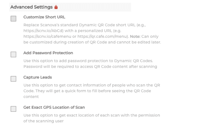 How to make a QR Code: Advance QR Code Settings