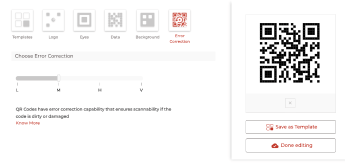How to make a QR Code: Choose error correction level with Scanova