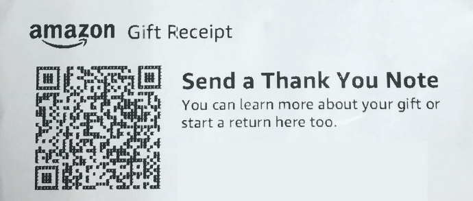 Amazon Gift receipt