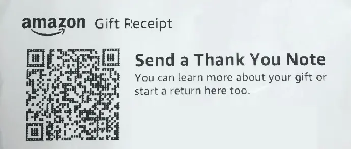 Amazon Gift receipt