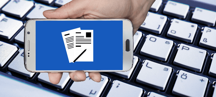 Job application on smartphone